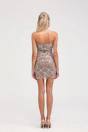Adeline brown embellished mini dress - Aura Muse