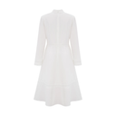 Agnès White Paneled Embroidered Lace Midi Dress - Aura Muse