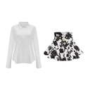 Amaranta floral - print shirt & skirt matching set - Aura Muse