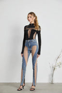 Amaris sheer - panelled jeans - Aura Muse