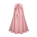 Amélie 3D Floral Appliqué Trapeze Midi Dress in Pink - Aura Muse