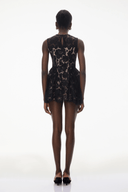 Anaïs Black Sleeveless Floral Lace Mini Dress - Aura Muse