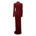 Anastasiya Red Asymmetrical Ruched Maxi Dress - Aura Muse