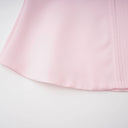 Annick Pink Self - Tie Blouse & Skirt Set - Aura Muse