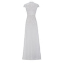 Arlette White Floral Lace Top & Trousers Set - Aura Muse