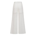 Arlette White Floral Lace Top & Trousers Set - Aura Muse