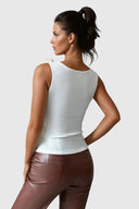 Ása Flower Sleeveless Pearl Knit Top - Aura Muse