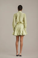 Aurélie Floral Embroidered Shirt & Skirt Set - Aura Muse