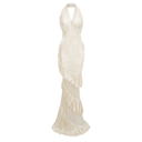 Auréline Cream White Halterneck Shirred Maxi Dress - Aura Muse