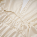 Auréline Cream White Halterneck Shirred Maxi Dress - Aura Muse