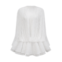 Beatrice Pearl Ivory Sheer Lace Draped Ensemble Set - Aura Muse