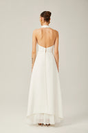 Bérénice halterneck layered long dress - Aura Muse