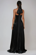 Bernadette Black Gathered Maxi Dress - Aura Muse