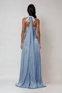 Bernadette Blue Gathered Maxi Dress - Aura Muse