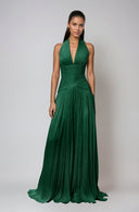 Bernadette Green Gathered Maxi Dress - Aura Muse