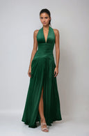 Bernadette Green Gathered Maxi Dress - Aura Muse