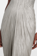 Bethany Silver Off Shoulder Slit Maxi Dress - Aura Muse