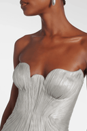Bethany Silver Off Shoulder Slit Maxi Dress - Aura Muse