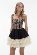 Bexley Black Sweetheart Rhinestone Mini Dress - Aura Muse