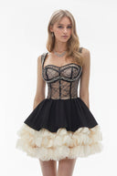 Bexley Black Sweetheart Rhinestone Mini Dress - Aura Muse