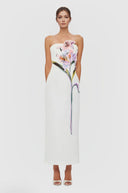 Bianca White Floral Embroidered Maxi Dress - Aura Muse