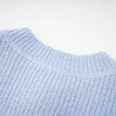 Blanche Blue Knit Two - Piece Blouse and Skirt Set - Aura Muse