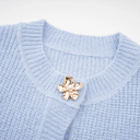 Blanche Blue Knit Two - Piece Blouse and Skirt Set - Aura Muse