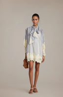 Callie Mini Dress With Floral Lace Embroidery - Aura Muse