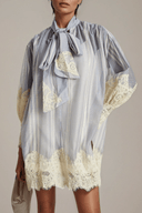 Callie Mini Dress With Floral Lace Embroidery - Aura Muse