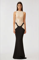 Capucine black panelled sequined corset maxi dress - Aura Muse