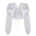 Celeste White Ruched Blouse & Skirt Set - Aura Muse