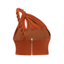 Cerelia brown twisted cut - out top & skirt matching set - Aura Muse
