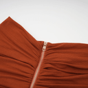 Cerelia brown twisted cut - out top & skirt matching set - Aura Muse