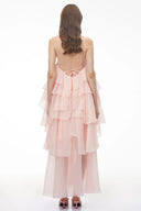 Charis Pink Halterneck Flounced Maxi Dress - Aura Muse