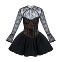 Chloé black floral - lace vest & dress matching set - Aura Muse