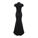 Clarissa Black Keyhole Maxi Dress with High Thigh Slit - Aura Muse