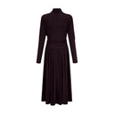 Clarisse Red Ruched Midi Dress with Flap Design Detail - Aura Muse