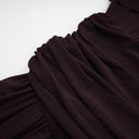 Clarisse Red Ruched Midi Dress with Flap Design Detail - Aura Muse