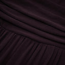 Clarisse Red Ruched Midi Dress with Flap Design Detail - Aura Muse
