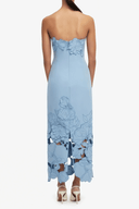 Cléa Blue Strapless Floral Embroidered Maxi Dress - Aura Muse