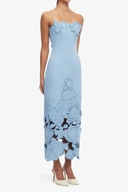 Cléa Blue Strapless Floral Embroidered Maxi Dress - Aura Muse