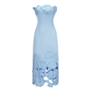 Cléa Blue Strapless Floral Embroidered Maxi Dress - Aura Muse