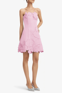Cléa Pink Strapless Floral Embroidered Mini Dress - Aura Muse