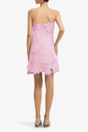 Cléa Pink Strapless Floral Embroidered Mini Dress - Aura Muse
