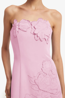 Cléa Pink Strapless Floral Embroidered Mini Dress - Aura Muse