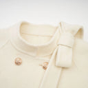Coralie white wool fur bowknot coat - Aura Muse