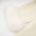 Coralie white wool fur bowknot coat - Aura Muse