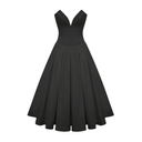 Coraline Black Sweetheart Neckline Corset Midi Dress - Aura Muse