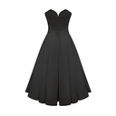 Coraline Black Sweetheart Neckline Corset Midi Dress - Aura Muse