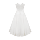 Coraline White Sweetheart Neckline Corset Midi Dress - Aura Muse